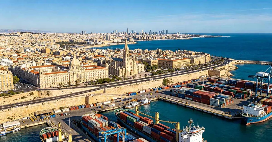 Europa: Hafen und Skyline
